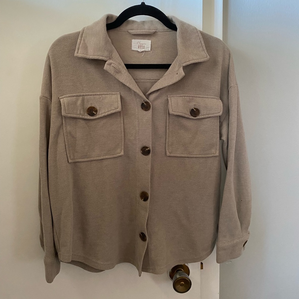 Hippie Rose Tan Knit Jacket